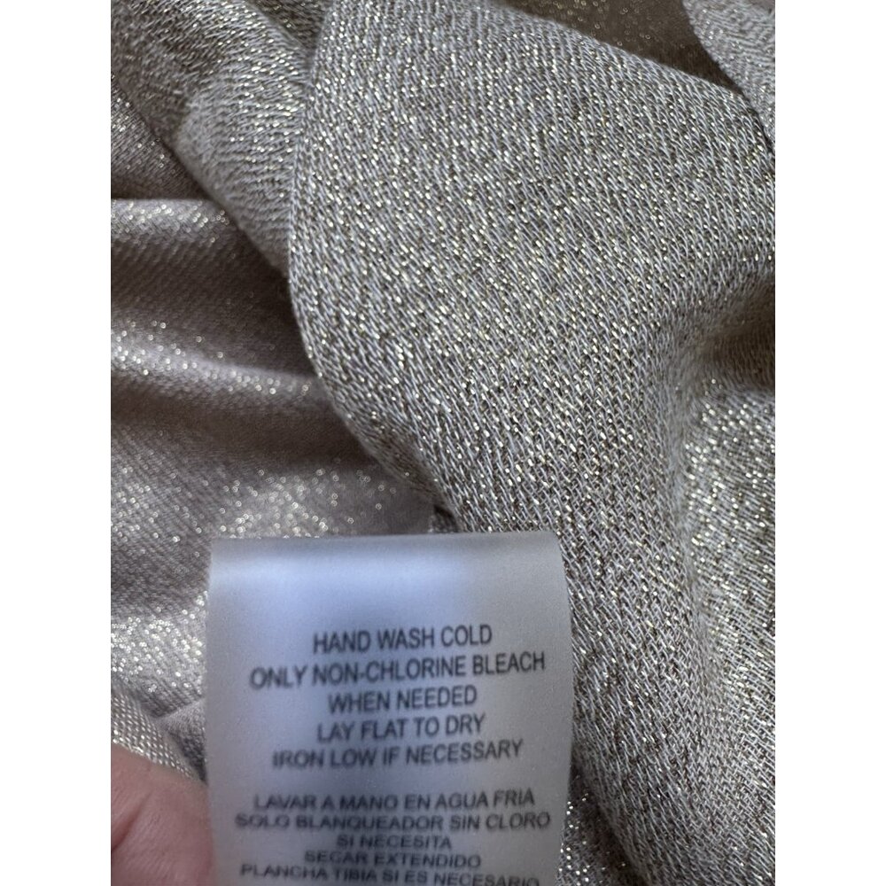 Calvin Klein Solid Gold Metallic Wrap Scarf Swimsuit CoverUp Oversized Nordstrom - Picture 11 of 12